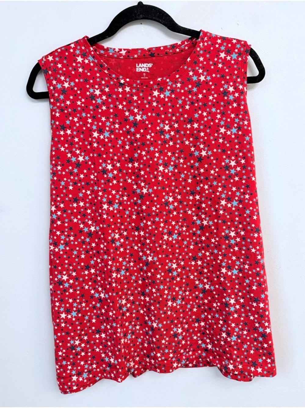 Lands' End Red Star-Print Tank Top